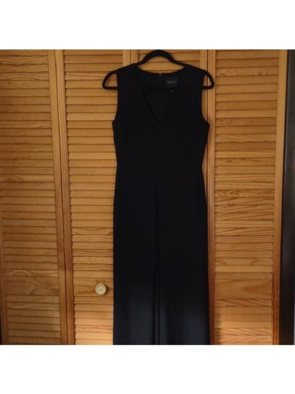 Barneys New York Black V Neck Sleeveless Inseam Pockets Jumpsuit It 38 US Small